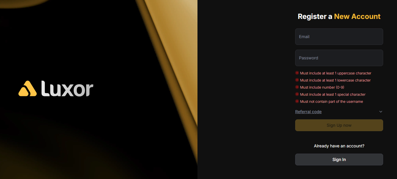 Luxor_Регистрация