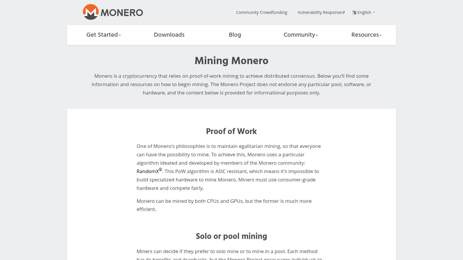GetMonero.org – Official Monero CPU mining and P2Pool guides
